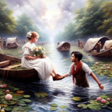 Схема вышивки «Детки влюбленные»