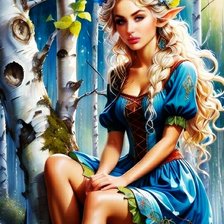 Схема вышивки «Березовая фея»