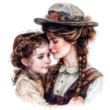 Схема вышивки «Мама и дочь»