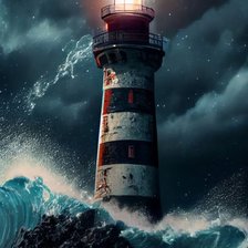 Схема вышивки «маяк в буре»