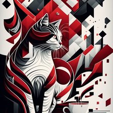 Схема вышивки «кот арт»