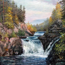 Схема вышивки «Водопад Кивач»