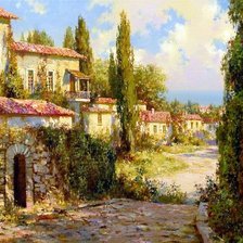 Схема вышивки «Городок у моря»