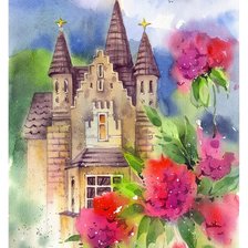 Схема вышивки «Castillo entre flores»