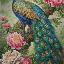 Схема вышивки «Павлин»