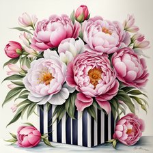 Схема вышивки «букет пионы»