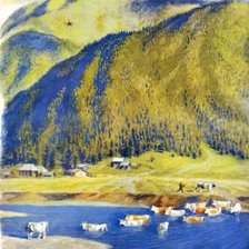 Схема вышивки «В тайге, у Енисея (Николай Устинов)»