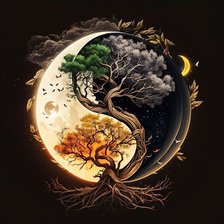 Схема вышивки «Инь янь»