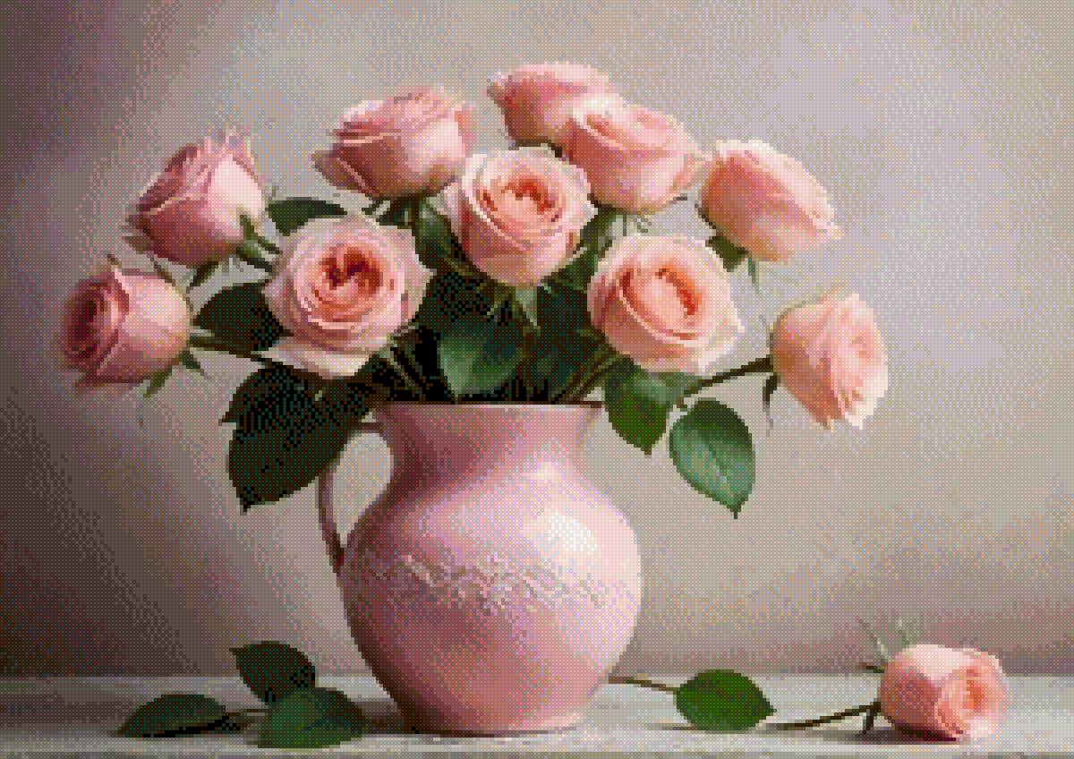 персиковые розы - предпросмотр