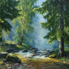 Схема вышивки «В еловом лесу»