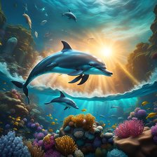 Схема вышивки «Дельфины»