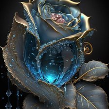 Схема вышивки «Голубая роза»