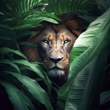 Схема вышивки «Лев в листьях»