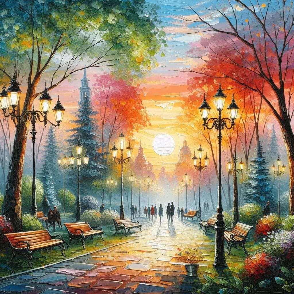 Plimbare in parc - arta digitala - оригинал