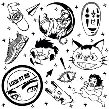 Схема вышивки «ЧБ рисунки»