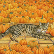 Схема вышивки «Тыквенный кот»