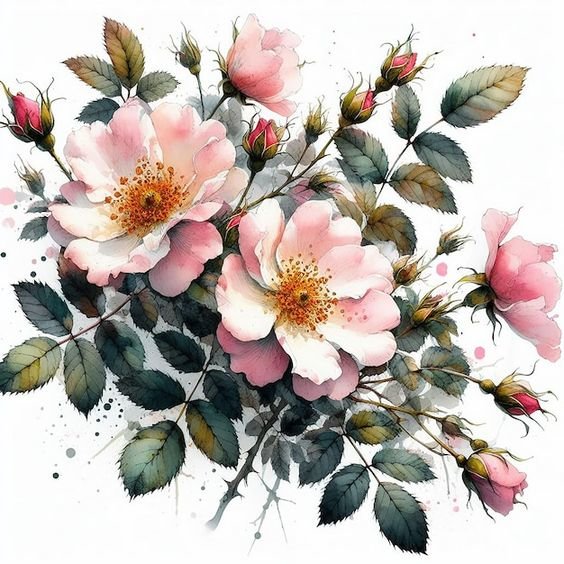 Розовый шиповник - цветы, шиповник - оригинал