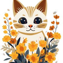 Схема вышивки «котик»