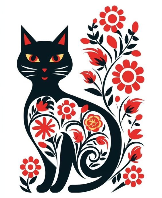 котик - панно - оригинал