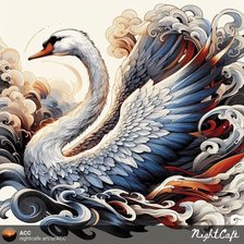 Схема вышивки «лебедь»