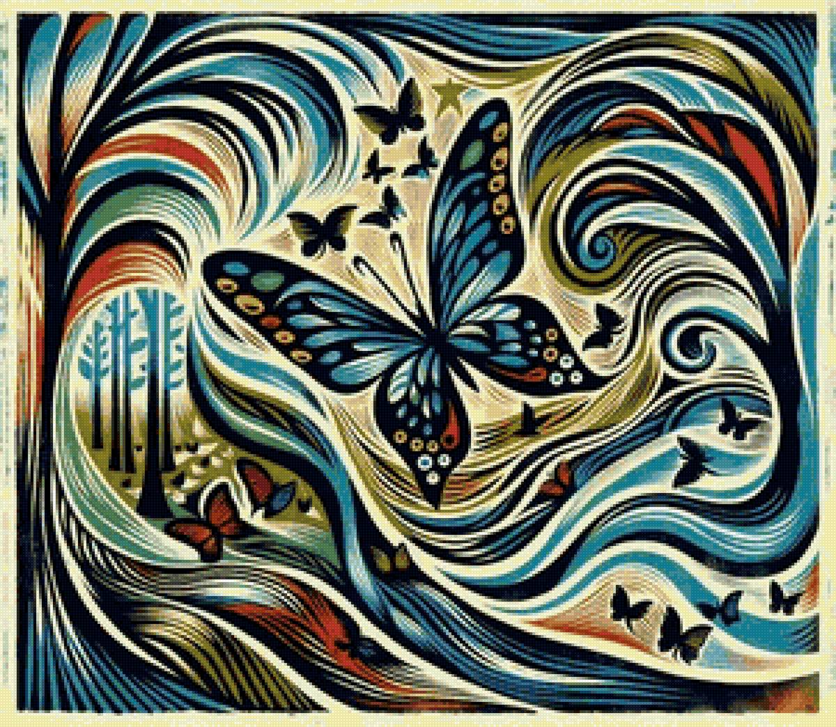 бабочка - панно - предпросмотр