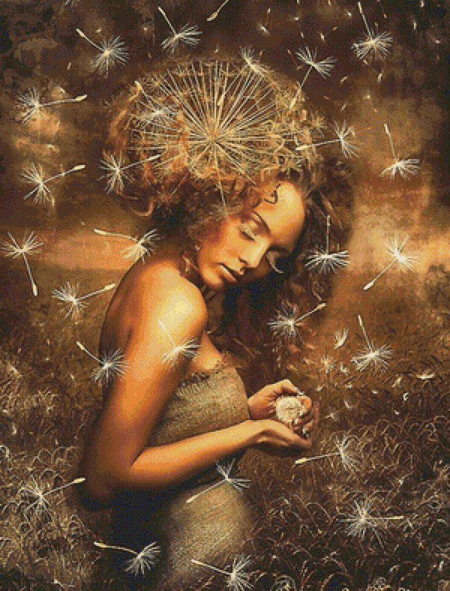 женщина-одуванчик - одуванчик, женщина - предпросмотр