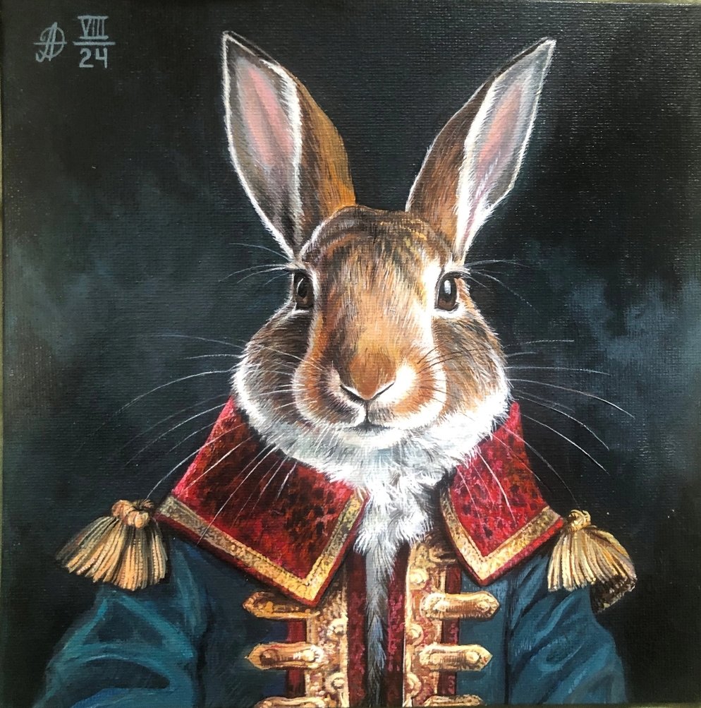Морковкин - живопись, картина, заяц, животные - оригинал