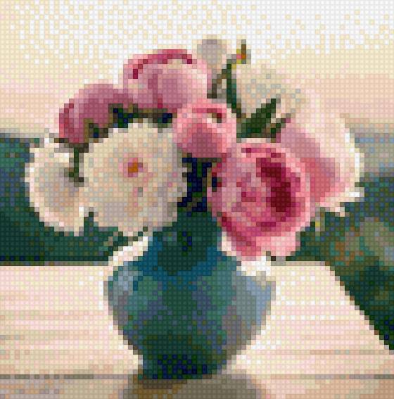 Ваза с цветами - букет, ваза, натюрморт. - предпросмотр