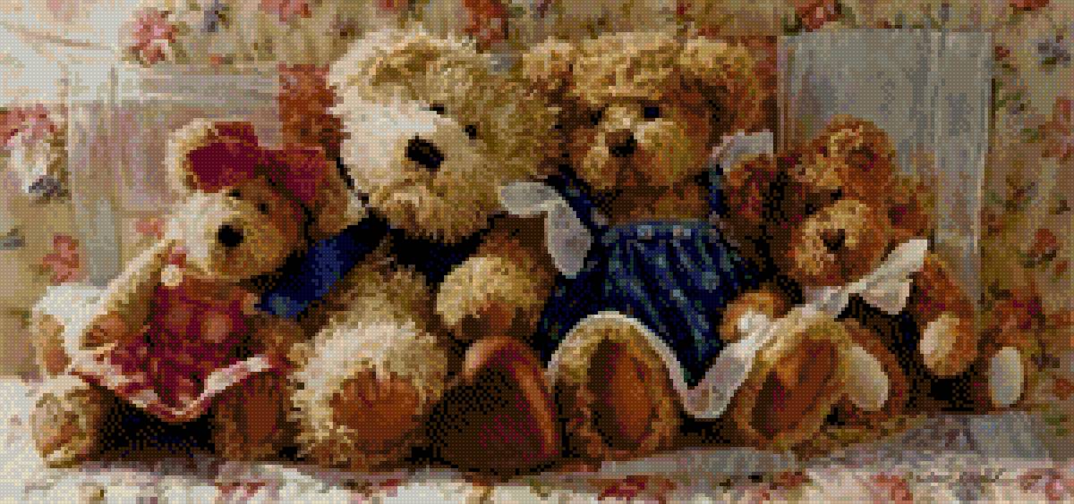 Мишки Тедди - семья, тедди, мишки, медведи - предпросмотр