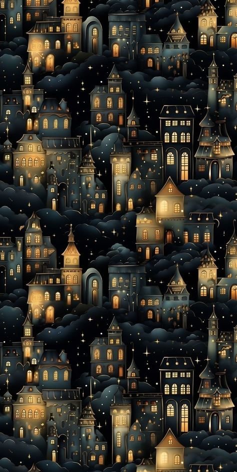 ночной город10 - город. зима, рождество, пейзаж, снегопад, новый год - оригинал