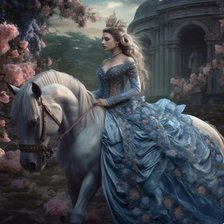 Схема вышивки «Девушка в голубом»