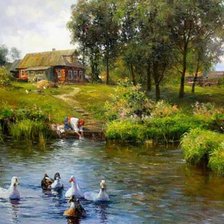 Схема вышивки «прачка»