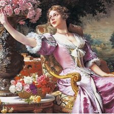 Схема вышивки «Девушка с цветами»