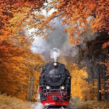 Схема вышивки «осенний поезд»