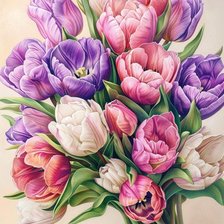Схема вышивки «Тюльпаны»