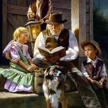 Схема вышивки «Lectura familiar»