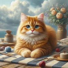 Схема вышивки «Рыжий кот»