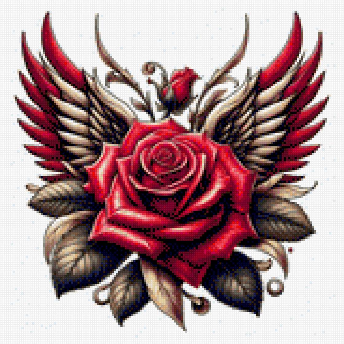 Роза и крылья - предпросмотр