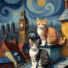 Схема вышивки «Коты Ван и Гог»