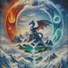 Схема вышивки «Дракон и стихии природы»