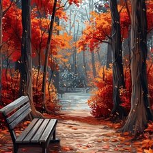 Схема вышивки «Скамейка»