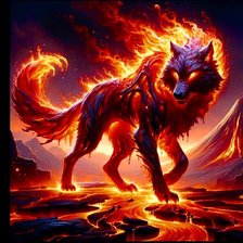 Схема вышивки «Лавовый волк»