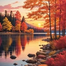 Схема вышивки «Лес и речка»