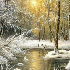 Схема вышивки «Зимнее солнце»