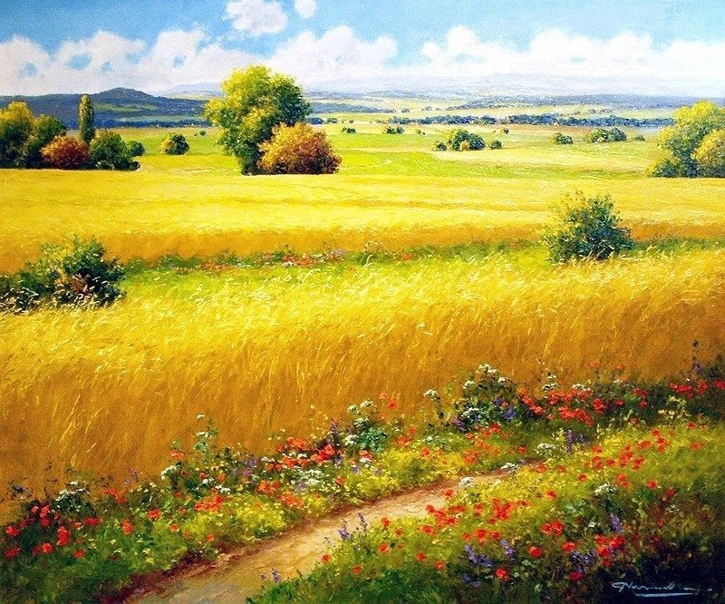 Gerhard Neswadba - лето, пейзаж, поле - оригинал