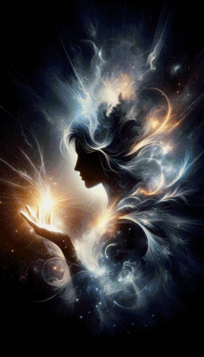 Космический силует - космос, силует, женщина - предпросмотр