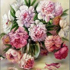 Схема вышивки «пионы»