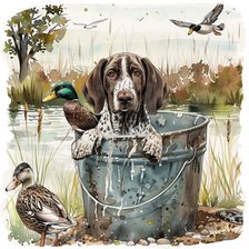 Схема вышивки «Забавный охотник»