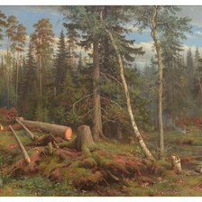 Схема вышивки «Шишкин "Рубка леса"»