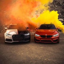 Схема вышивки «Ауди и бмв»